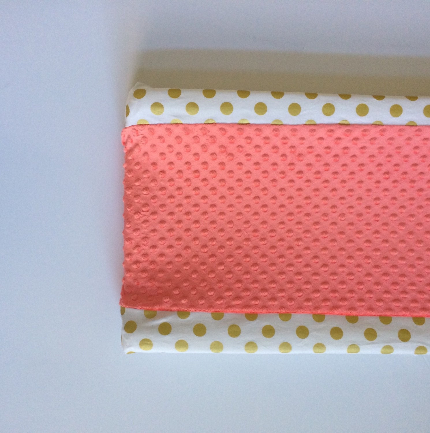 Deluxe Changing Pad Cover white with metallic gold dots and