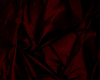 Fine Indian Silk Taffeta in WineRed/Burgundy, Fat Quarter-TF 18
