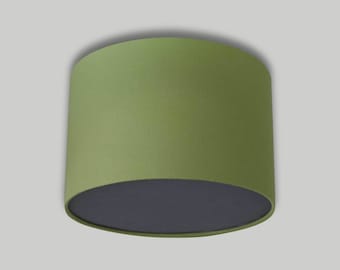 Green Ceiling Drum Lampshade with Dark Grey Diffuser Lightshade Lamp Shade 20cm 25cm 30cm 35cm 40cm 50cm 60cm 70cm