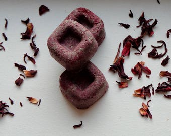 Pink solid shampoo and hibiscus without sulfates zero waste special travel natural