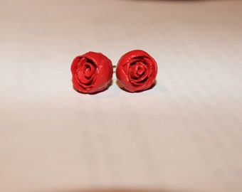 Rose Ear Stud - Terracotta Clay