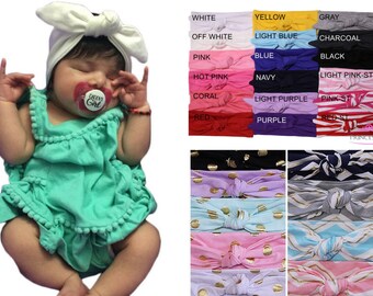 Baby Headbands - baby girl headband set, baby head wrap, infant headbands -newborn headband baby girl - flower headbands -knot headband CH01