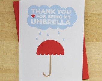 Thank You For Being My Umbrella A2 Card