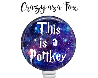 This is a Portkey Retractable Badge Holder, Badge Reel, Lanyard, Stethoscope ID Tag, Nurse, RN, Doctor, Student, Harry Potter inspired