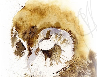Martinefa's Original watercolor and Ink "Owl"