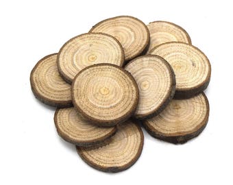 x 50 Scheiben aus Holz der Kastanie für o35 Dekoration aus Holz ~ 45mm - biologische kein Vertrag, kein Lack-/oak Scheiben für die Dekoration aus Holz