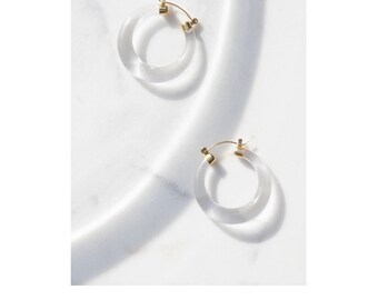 lucite clear jewelry earrings hoop 14k transparent gold