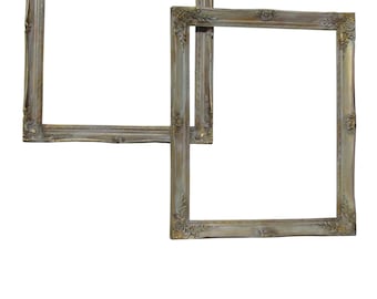 Pair Vintage Gilt Painted Frames French Frames Farmhouse Frames Painted Distressed Wall Frames