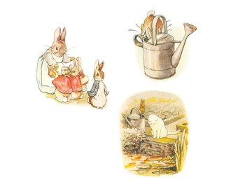 Digital Collage Sheet, Peter Rabbit images, Printable PDF, DIY Nursery Crafts, Digital Download, Beatrix Potter PIctures
