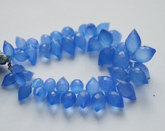 Blue Chalcedony Dew Drop Faceted ,5 inch Strand