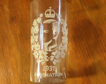 Vintage 1937 Coronation Edward VII Glass