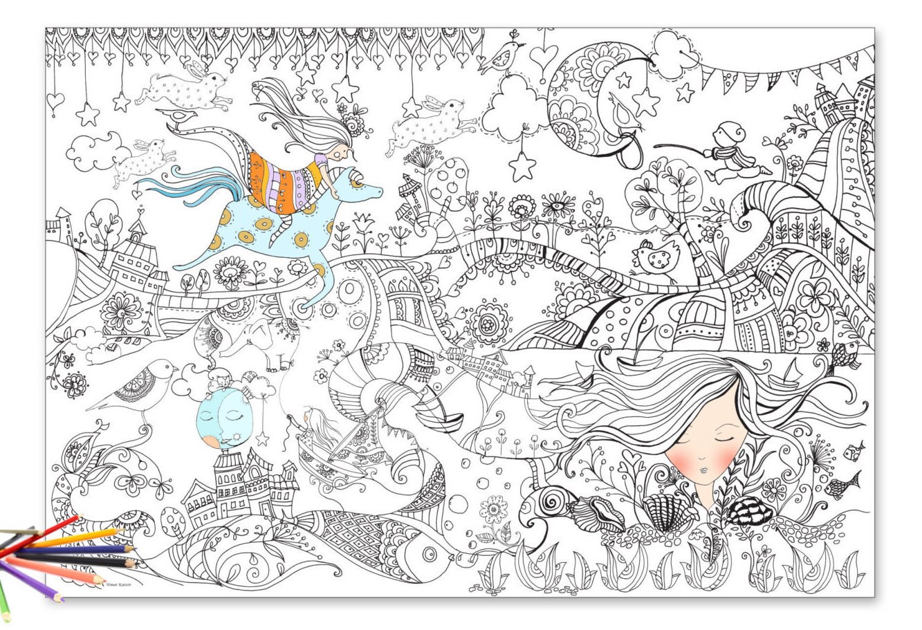 Giant coloring Coloring poster giant coloring page poster