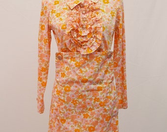 1960s original floral maternity dress. RARE.