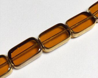 Vintage German Glass Beads with 22k Gold Edging - 6 Pieces - #476
