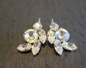 Clear Crystal Statement Earrings/Swarovski Bridesmaid Earrings/Mother of the Bride/Swarovski Statement Earrings/Large Clear Crystal Earrings