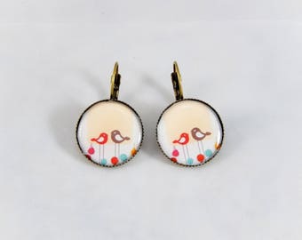 Earrings retro earrings vintage birds