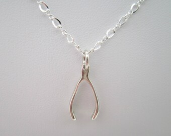 RESERVED SPECIAL ORDER for Shawna Tiny Sterling Silver Wishbone Necklace, Good Luck Charm, Dainty, Wishbone Charm, Lucky Charm