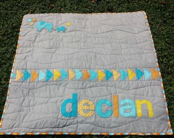 Modern Personalized Baby Boy Quilt
