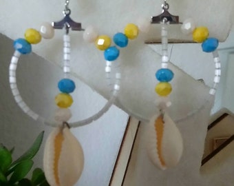Bohemian sea shell dangle earrings