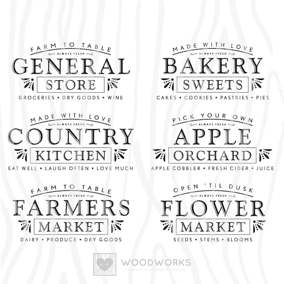 Download SVG / DXF FARMHOUSE Bundle: General Store Country Kitchen