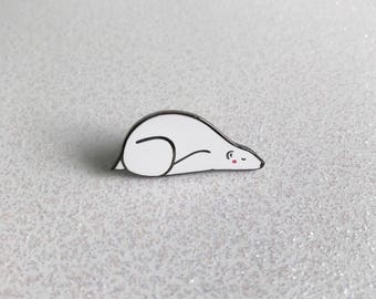Sleepy Polar Bear Enamel Lapel Pin | cute hat pin badge