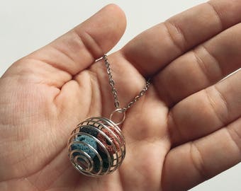 Handmade Caged Lava Stone Necklace | Lava Beads | Essential Oils Diffuser Jewelry | Boho Bohemian | Spiritual Jewelry Gifts for Her Under 20
