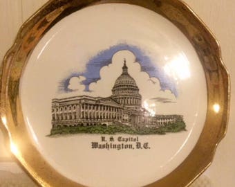 Vintage U.S. Capitol Washington D.C. Souvenir Plate