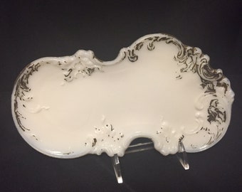 Victorian Milk Glass Dresser Tray