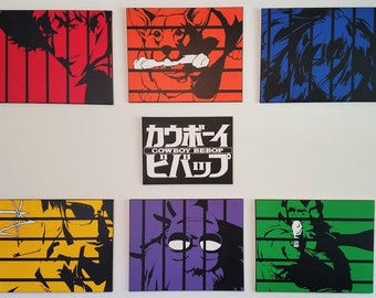 Full Set of Canvases - Spike, Jet, Faye, Ed, Ein & Julia - TANK! - Hand Painted Acrylic