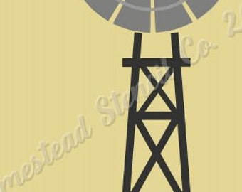 PRIMITIVE STENCIL - 7831 N 12x24 - Windmill - Clear 5Mil Mylar -Make Your Own Sign