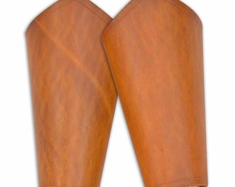 Plain Leather Arm Bracers - Medieval Leather Bracers - Leather Vambraces - #DK6006