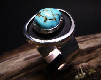 Natural Colorado Turquoise Ring- Cripple Creek Turquoise Ring