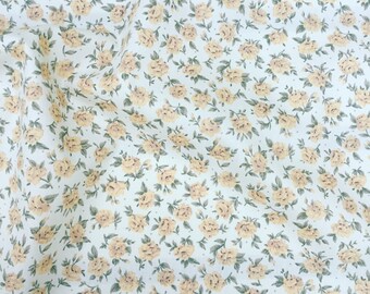 Beautiful small gold vintage style roses pretty floral flower quality 100% cotton fabric by Rose and Hubble by HALF METRE