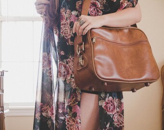 Vintage Caramel American Tourister Carry-on Bag
