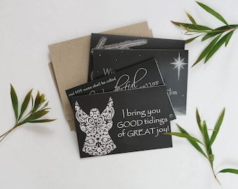 3 Packets of 8 x Chalk Art Christmas Cards designed & printed in Australia with a premium matte finish and blank inside.