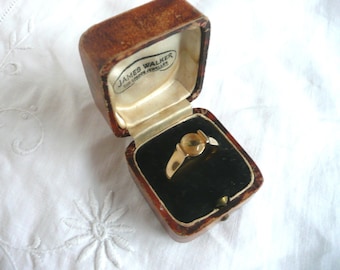 gold plated citrine ring - gold on silver ring - vintage citrine ring - citrine solitaire sterling silver ring
