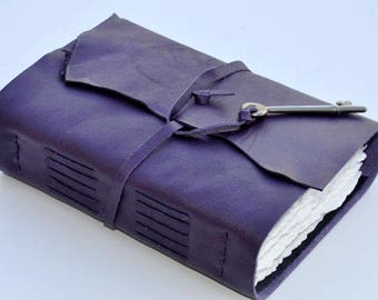 Handmade Leather Journal 5 1/2" x 7 1/2" - 140 lb watercolor paper - Sketchbook