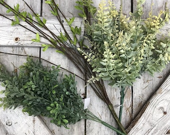 Greenery, Silk Flower Greenery for wreaths, Silk Flower Greenery, Greenery for wreaths, Greenery Stems, artificial greenery, fake greenery