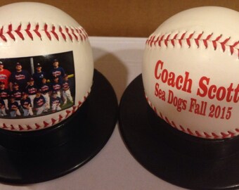 Personalized Custom Baseballs for Coaches' Gifts, Baseball Gifts, Senior Gifts, Sponsor Gifts and Team Awards. Print on the Front and Back