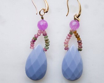 Blue teardrop earrings