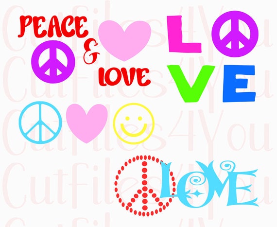 Peace and Love 70s Inspired SVG Hippie Inspired svg Love