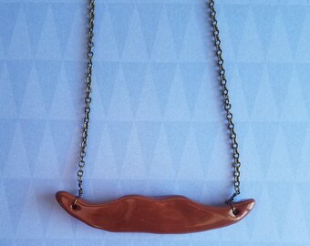 Brown Mustache Necklace