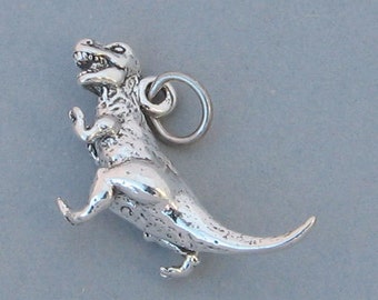 TYRANNOSAURUS T- REX Dinosaur .925 Sterling Silver Charm 1208