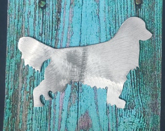 Golden Retriever, Dog Christmas Tree Topper, Holiday Decoration, Wreath Decoration, Aluminum, Pet Memorial, Wall Hanging or Yard Stake
