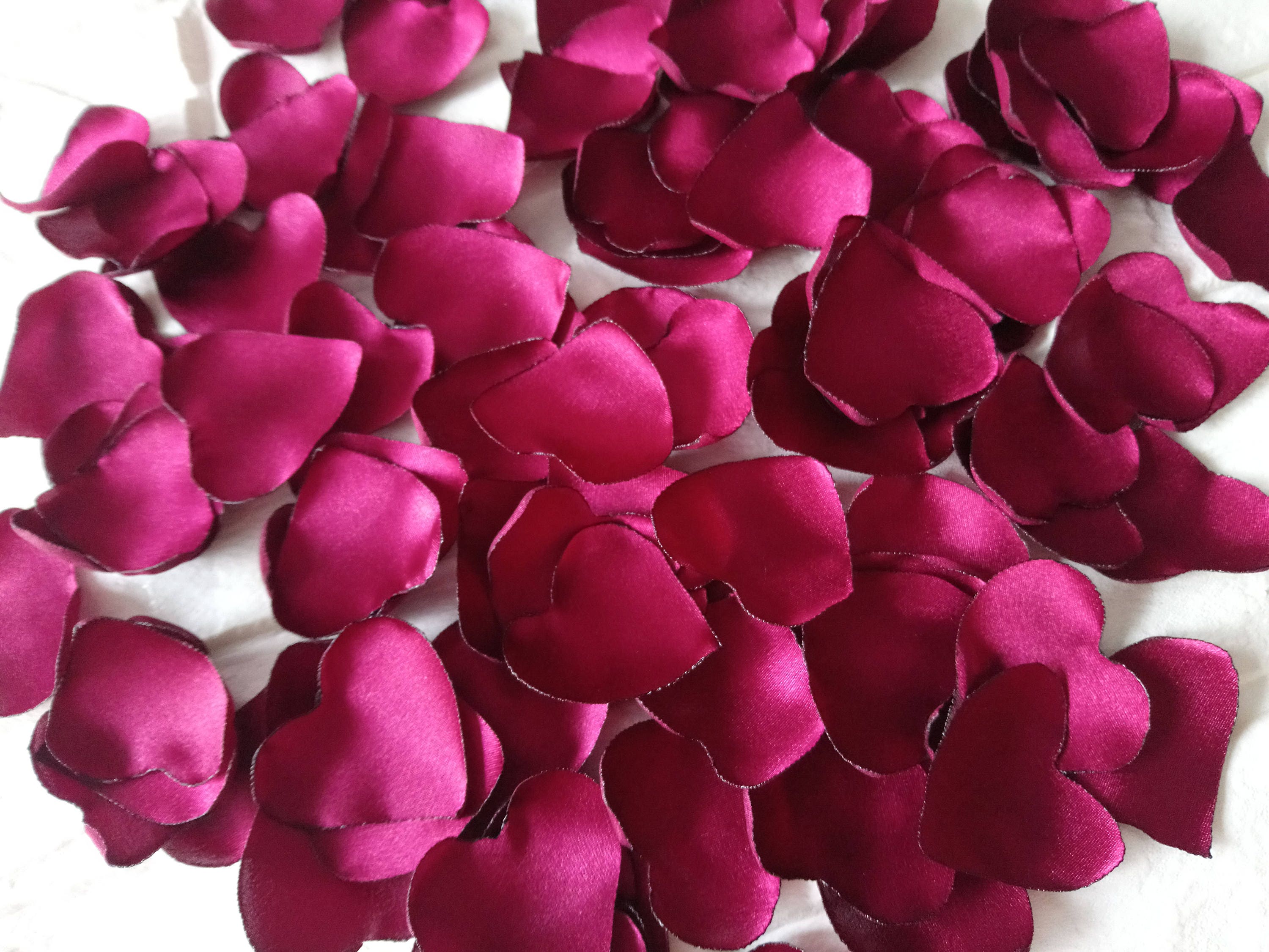 Satin Rose Petals Maroon Wine Burgundy Silk Petals