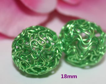 2 beads 18mm - SC51013 green - round wire