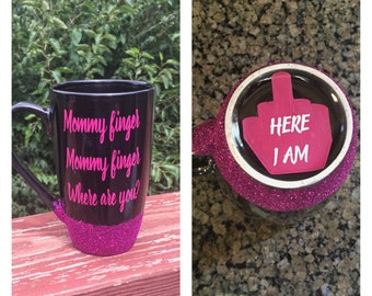 ON SALE Finger family song you tube - mommy finger coffee mug - daddy finger mug - funny mom mug - mom life mug - middle finger mug