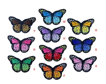 Embroidered Iron On Appliques patch Colourful Butterfly NEW
