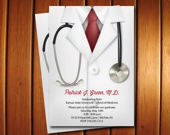 Doctor Invitation | Medical School Doctor Graduation Invitation | Male Female Physician Invite | Digital Printable