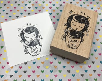 Java Girl | Wood Mounted Rubber Stamp